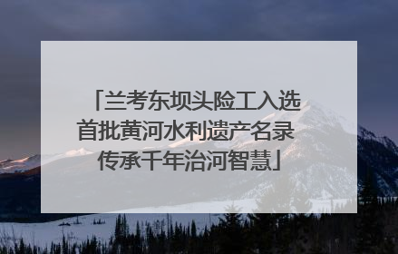 兰考东坝头险工入选首批黄河水利遗产名录 传承千年治河智慧