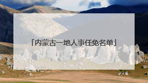 内蒙古一地人事任免名单