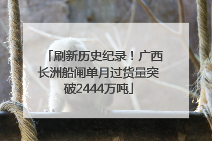 刷新历史纪录！广西长洲船闸单月过货量突破2444万吨