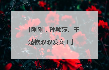 刚刚，孙颖莎、王楚钦双双发文！