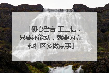 初心誓言 王士信：只要还能动，就要为党和社区多做点事