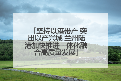 坚持以港带产 突出以产兴城 兰州陆港加快推进一体化融合高质量发展