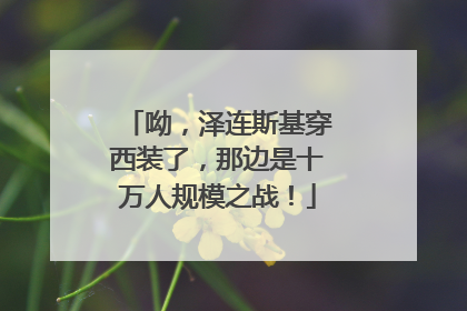 呦，泽连斯基穿西装了，那边是十万人规模之战！