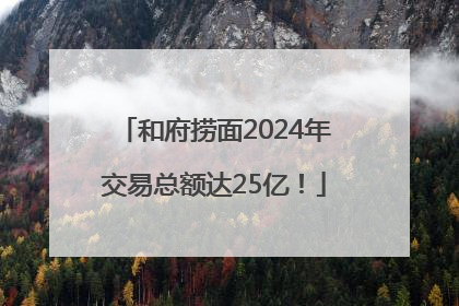 和府捞面2024年交易总额达25亿！