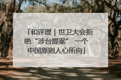 和评理｜世卫大会拒绝“涉台提案” 一个中国原则人心所向