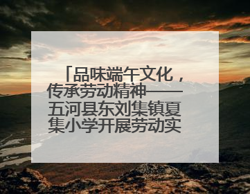 品味端午文化，传承劳动精神——五河县东刘集镇夏集小学开展劳动实践教育活动