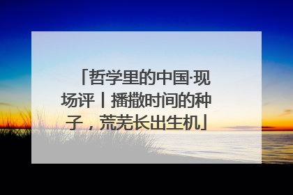 哲学里的中国·现场评丨播撒时间的种子，荒芜长出生机