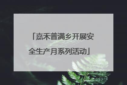 嘉禾普满乡开展安全生产月系列活动