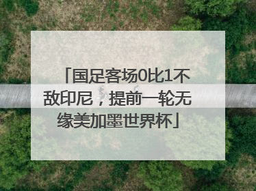 国足客场0比1不敌印尼，提前一轮无缘美加墨世界杯