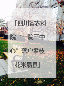 四川省农科院“一院三中心”落户攀枝花米易县