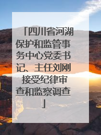 四川省河湖保护和监管事务中心党委书记、主任刘刚 接受纪律审查和监察调查