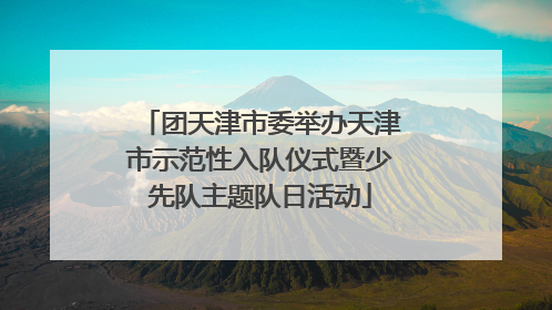 团天津市委举办天津市示范性入队仪式暨少先队主题队日活动