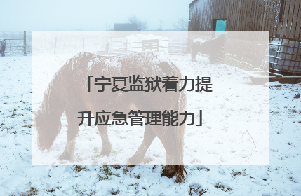 宁夏监狱着力提升应急管理能力
