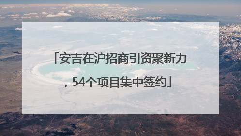 安吉在沪招商引资聚新力，54个项目集中签约