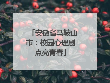安徽省马鞍山市：校园心理剧点亮青春