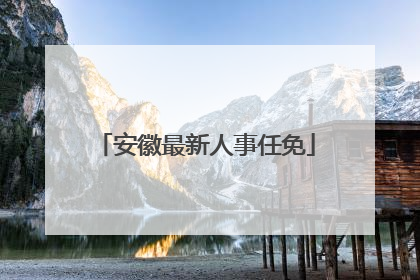 安徽最新人事任免