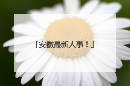 安徽最新人事！
