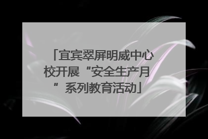 宜宾翠屏明威中心校开展“安全生产月”系列教育活动