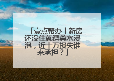壹点帮办丨新房还没住就遭粪水浸泡，近十万损失谁来承担？