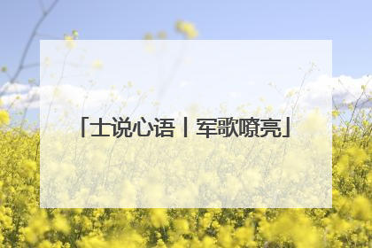 士说心语丨军歌嘹亮