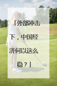 外部冲击下，中国经济何以这么稳？