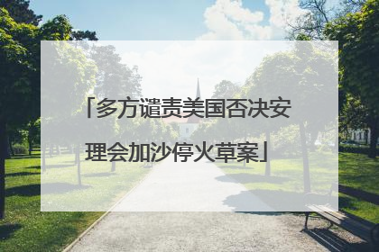 多方谴责美国否决安理会加沙停火草案