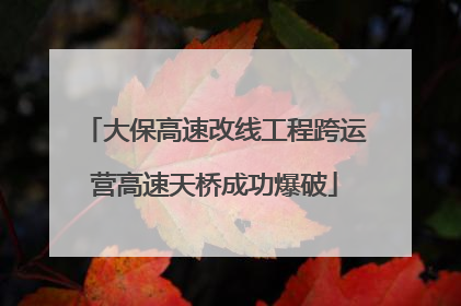 大保高速改线工程跨运营高速天桥成功爆破