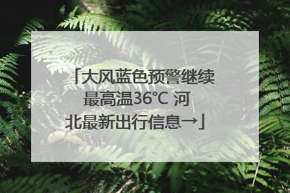 大风蓝色预警继续 最高温36℃ 河北最新出行信息→