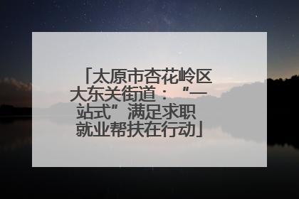 太原市杏花岭区大东关街道：“一站式”满足求职 就业帮扶在行动