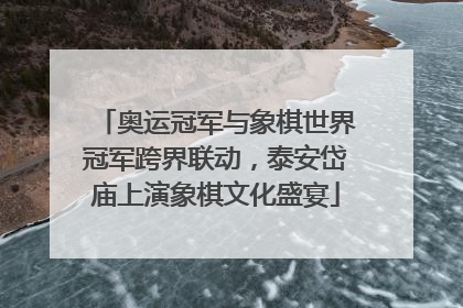 奥运冠军与象棋世界冠军跨界联动，泰安岱庙上演象棋文化盛宴