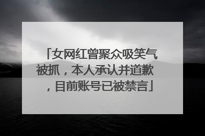 女网红曾聚众吸笑气被抓，本人承认并道歉，目前账号已被禁言