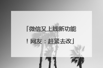 微信又上线新功能！网友：赶紧去改