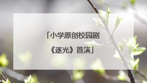 小学原创校园剧《逐光》首演