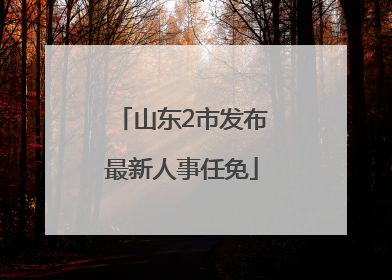 山东2市发布最新人事任免