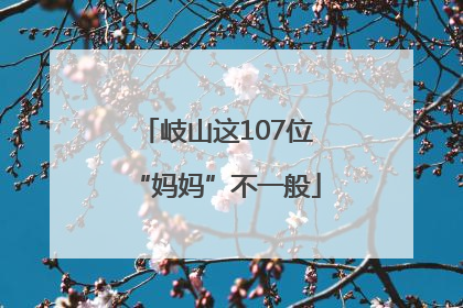 岐山这107位“妈妈”不一般