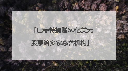巴菲特捐赠60亿美元股票给多家慈善机构