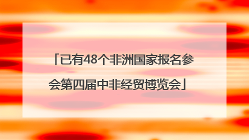 已有48个非洲国家报名参会第四届中非经贸博览会