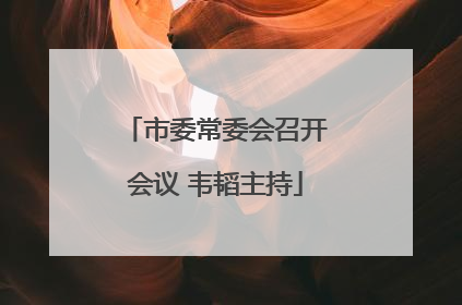 市委常委会召开会议 韦韬主持