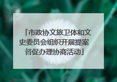 市政协文旅卫体和文史委员会组织开展提案督促办理协商活动