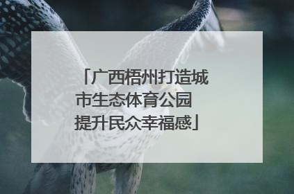 广西梧州打造城市生态体育公园 提升民众幸福感