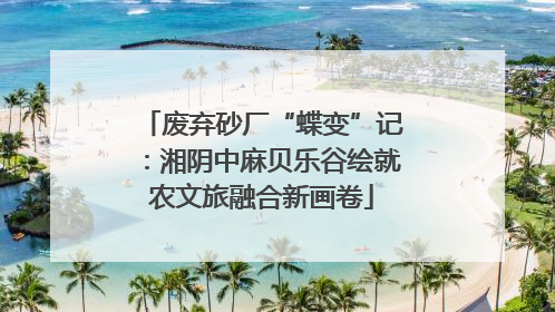 废弃砂厂“蝶变”记：湘阴中麻贝乐谷绘就农文旅融合新画卷