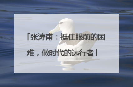 张涛甫：挺住眼前的困难，做时代的远行者