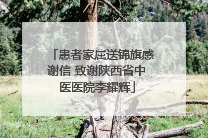 患者家属送锦旗感谢信 致谢陕西省中医医院李耀辉