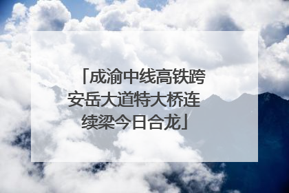成渝中线高铁跨安岳大道特大桥连续梁今日合龙