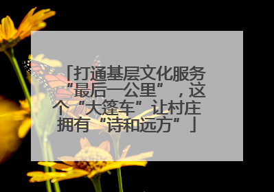 打通基层文化服务“最后一公里”，这个“大篷车”让村庄拥有“诗和远方”