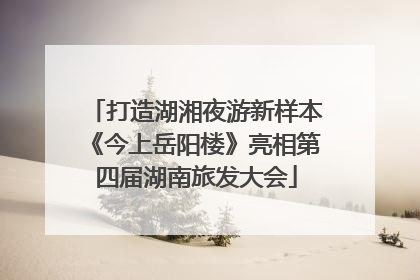 打造湖湘夜游新样本《今上岳阳楼》亮相第四届湖南旅发大会