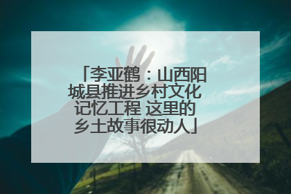 李亚鹤：山西阳城县推进乡村文化记忆工程 这里的乡土故事很动人