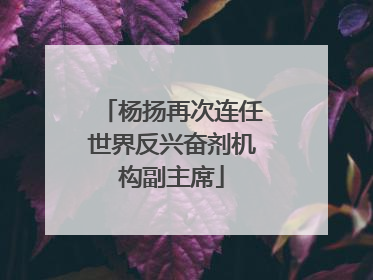 杨扬再次连任世界反兴奋剂机构副主席