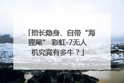 擅长隐身、自带“海狸尾” 彩虹-7无人机究竟有多牛？