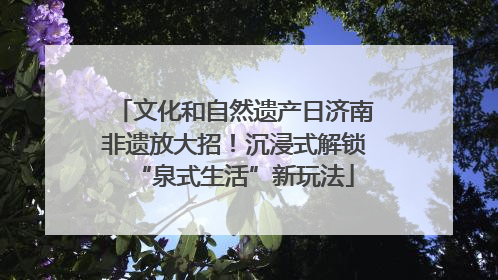 文化和自然遗产日济南非遗放大招！沉浸式解锁“泉式生活”新玩法